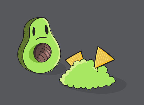 Shocked Avocado vector illustration
