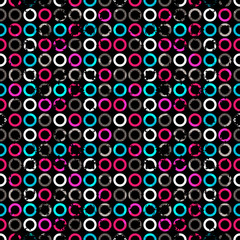 small circles on a black background grunge effect seamless