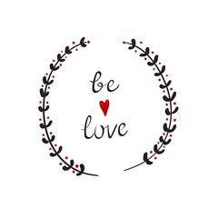 Flower frame with heart