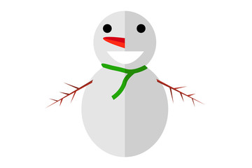 Flat icon of Snowman
