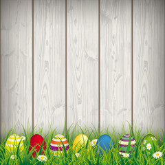 Colored Easter Eggs Grass