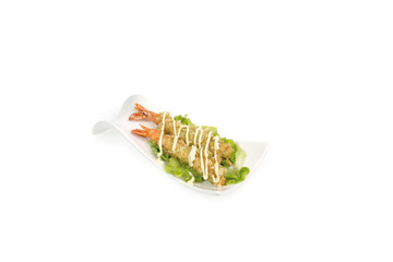 Ebi-Wasabi, Sushi, auf weißem Hintergrund, Foodfotografie 