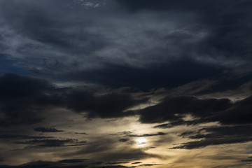 black cloud in darkness sky, night sky of halloween background