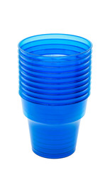 Blue empty plastic cup
