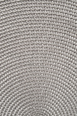 Grey rattan woven mat closeup
