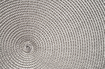 Grey rattan woven mat closeup