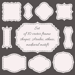 Set of ten vector frames