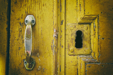 Rustic old door lock