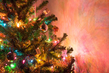 christmas background, christmas tree decorated