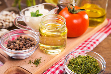 food ingredients in studio