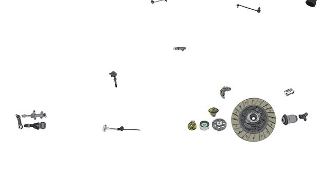 4k video. Smooth assembly, car image from spare parts