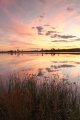 Fototapeta na wymiar Sunset colours over Duralia Lake Penrith