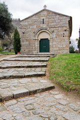 Romanesque Sao Miguel Chapel, near the Guimaraes Castle, where medieval knights are buried. Guimaraes, Portugal. UNESCO World Heritage Site.