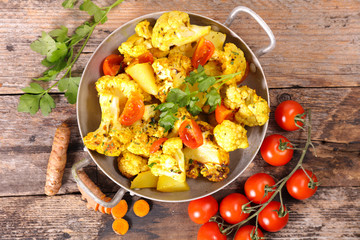 baked vegetable with cauliflower and cream