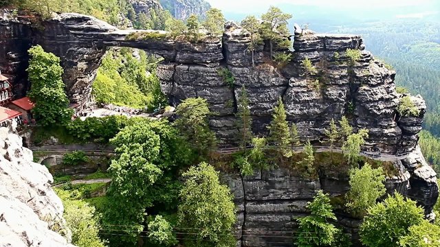 Czech Switzerland National Park with a sandstone gate - Pravcicka Brana