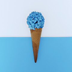 Flowers ice cream. Art design minimalism style.