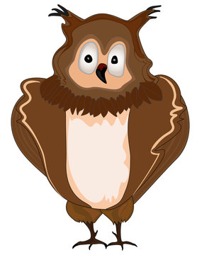 Little beautiful vector owl isolated