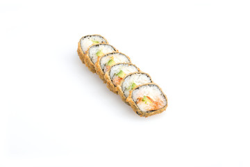 sushi, auf weißem Hintergrund, Foodfotografie