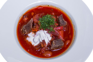 Beetroot soup with meat, Borscht