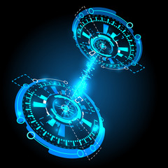 Futuristic interface, HUD,  banner, vector background