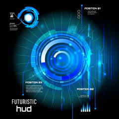 Futuristic interface, HUD,  imfographics ,vector 