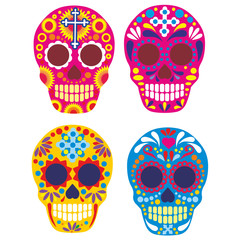  Holy Death, Day of the Dead, mexican sugar skull - obrazy, fototapety, plakaty