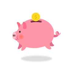 Piggy bank isolated on white background.