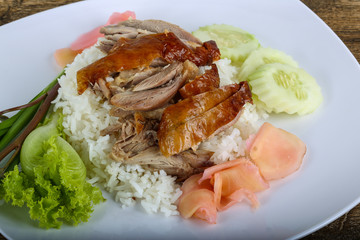 Roasred duck with rice