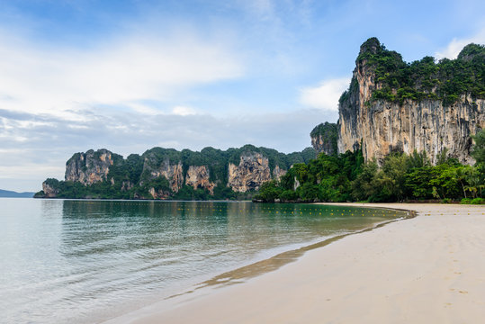 beautiful cliff locate on railey beach