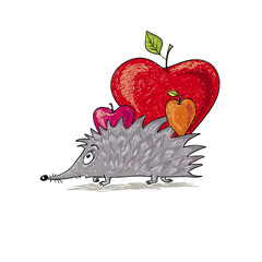 hedgehog bears apples
