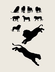Lion Silhouettes, art vector design