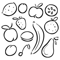 Set icons fruits