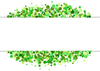 weißes Banner mit grünen Punkten im Hintergrund