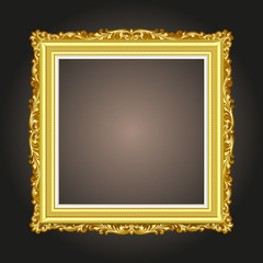 Vector vintage border frame logo engraving with retro ornament pattern in antique rococo style decorative design