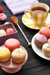 French delicious dessert macaroons