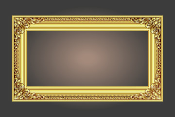 Vector vintage border frame logo engraving with retro ornament pattern in antique rococo style decorative design