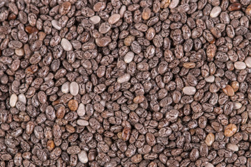 Macro shot of chia seeds texture background