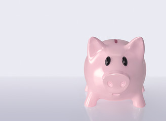 Front view of piggy bank