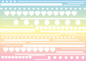 Stripes, hearts and circle pattern