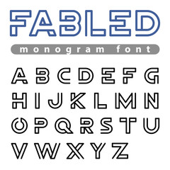 Logo Font vector alphabet design linear ABC outline typeface