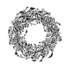 Floral wreath sketch for your design