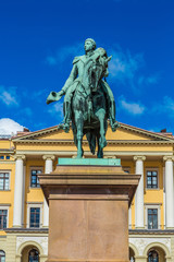 Obraz premium Statue king Carl Johan XIV in Oslo