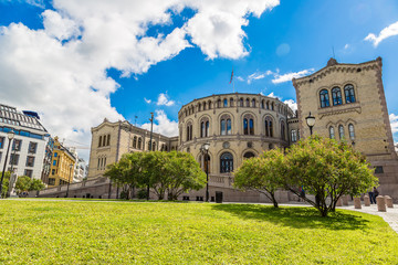 Fototapeta premium Norwegian Parliament building in Oslo