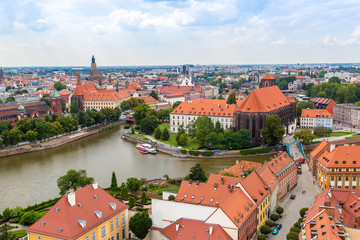 Obraz premium Aerial view of Wroclaw