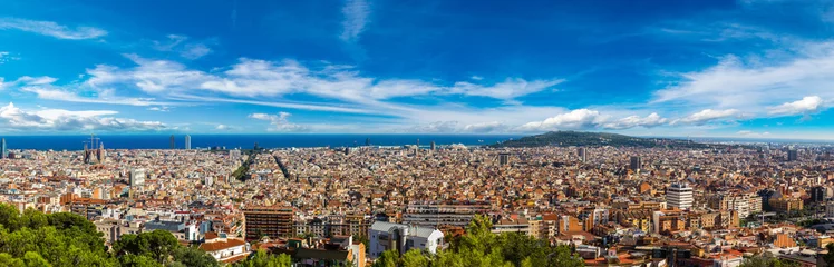 Tableaux ronds sur aluminium Barcelona Vue panoramique de Barcelone