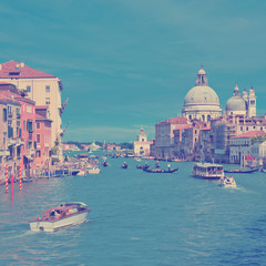 Naklejka premium Grand Canal and Basilica Santa Maria della Salute, Venice, Italy