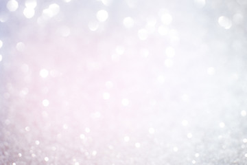 Silver white glittering Christmas lights. 