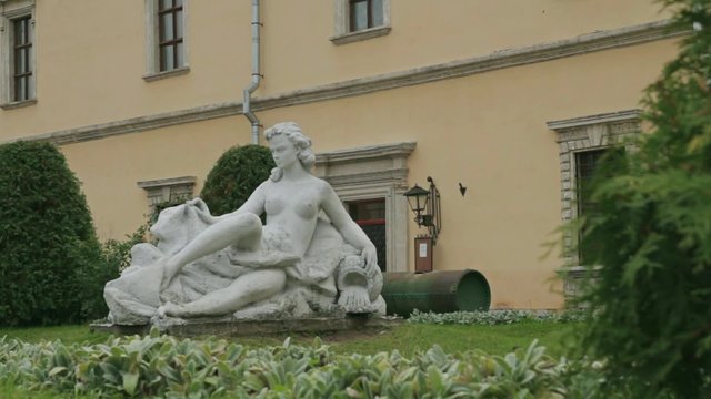 Zolochiv castle. Statue in Zolochiv