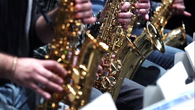 Saxophone player jazz music