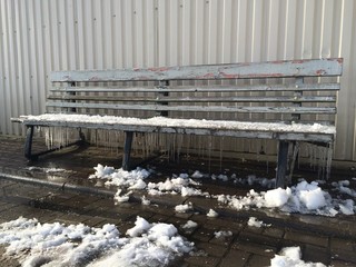 bench and icicle